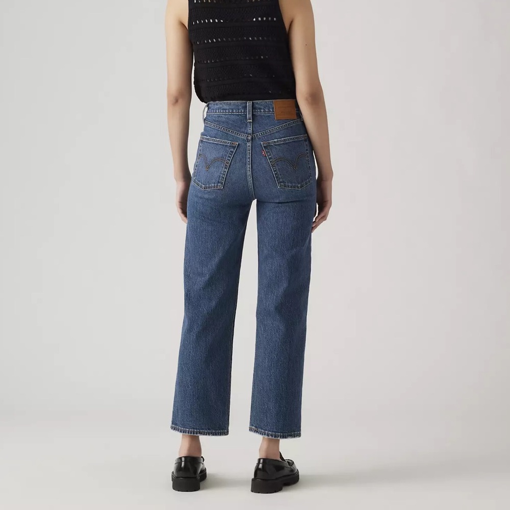 Levi's Blue Denim Ribcage Straight Ankle Jeans Size 28